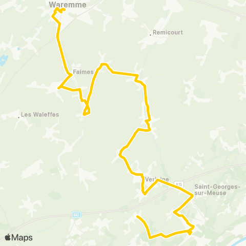 TEC Waremme - Haneffe - Verlaine map