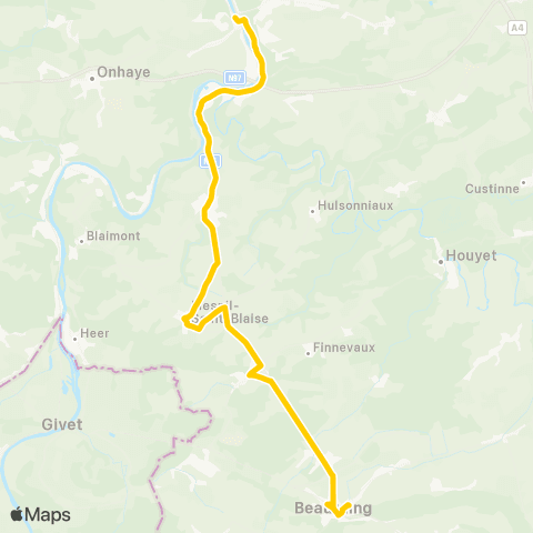 TEC Dinant - Beauraing map
