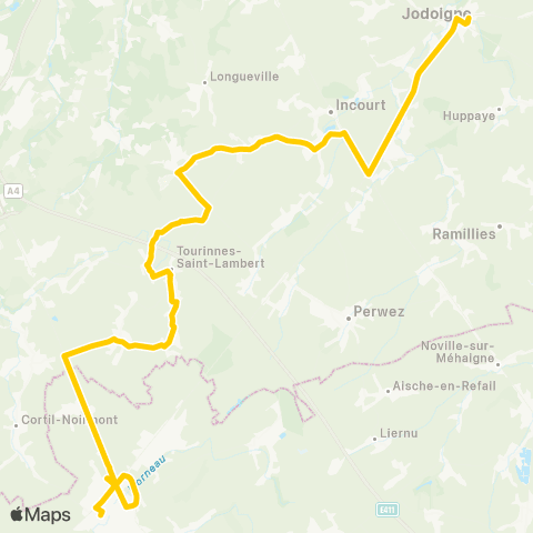 TEC Jodoigne - Gembloux map