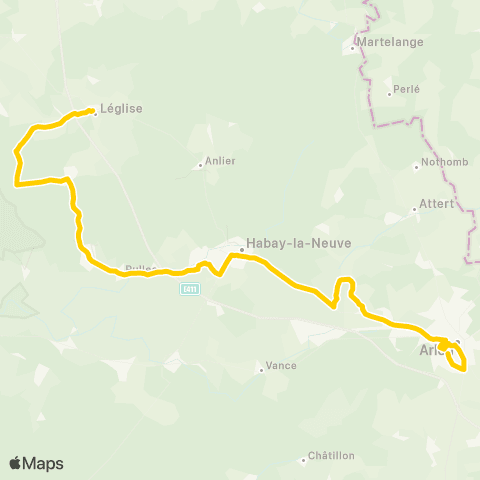 TEC Léglise - Marbehan - Arlon map