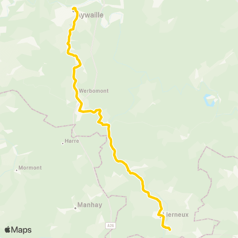 TEC Aywaille - Lierneux - Verleumont map