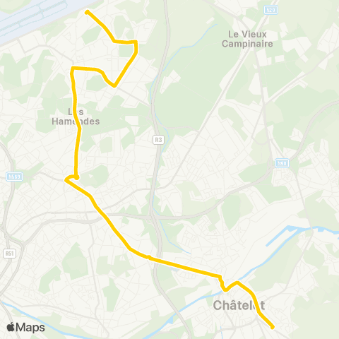 TEC Châtelineau (SNCB) - Ransart (Pl. Communale) map