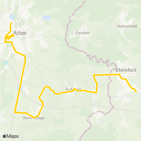 TEC Hagen - Sterpenich - Arlon map