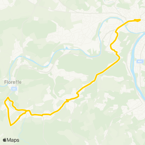 TEC Namur - Floreffe (Buzet - Sovimont) map