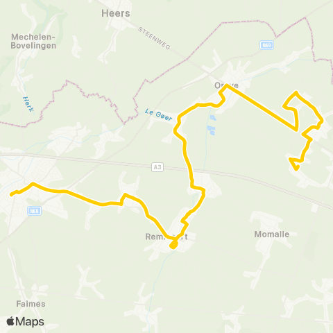 TEC Pousset - Remicourt - Oreye - Thys - Crisnée map
