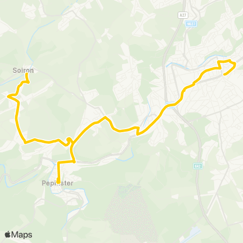 TEC Verviers - Wegnez - Pepinster - Soiron map