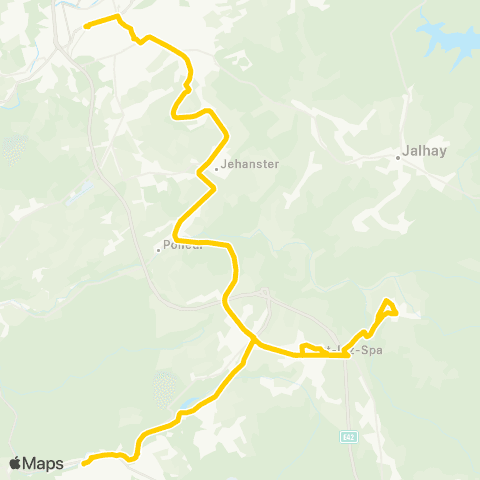TEC Verviers - Tiège - Spa map
