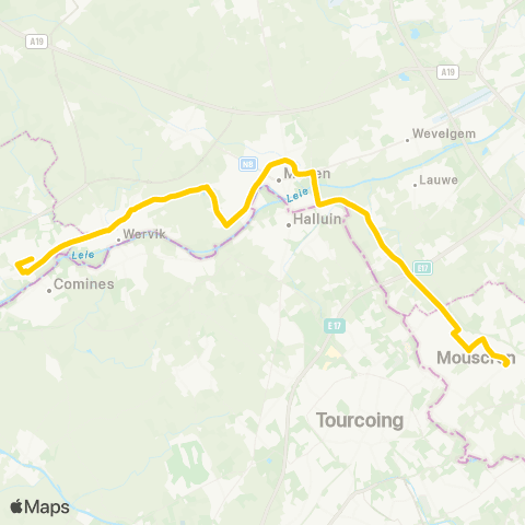 TEC Mouscron / Moeskroen - Comines / Komen map