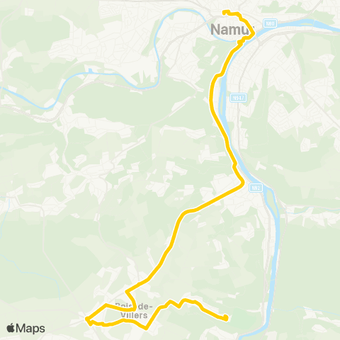 TEC Namur - Bois-de-Villers map
