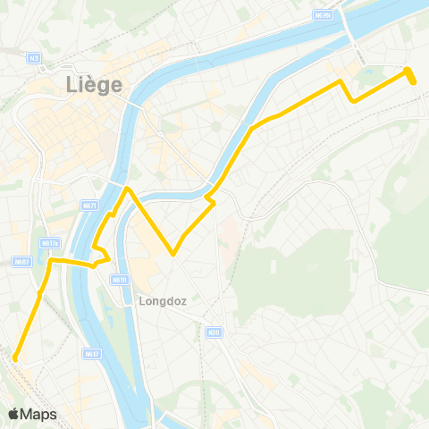 TEC Guillemins - Médiacité - Bressoux map