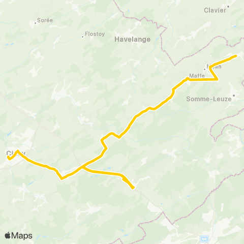 TEC Ciney - Bonsin map