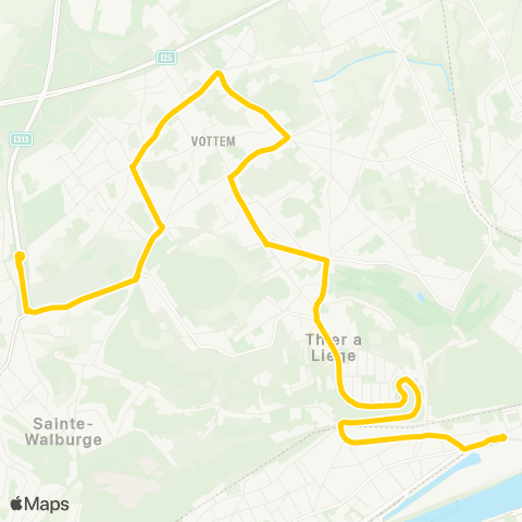 TEC Coronmeuse - Thier-À-Liège - P+R Vottem map