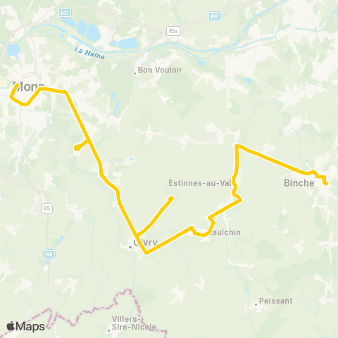 TEC Mons - Binche map