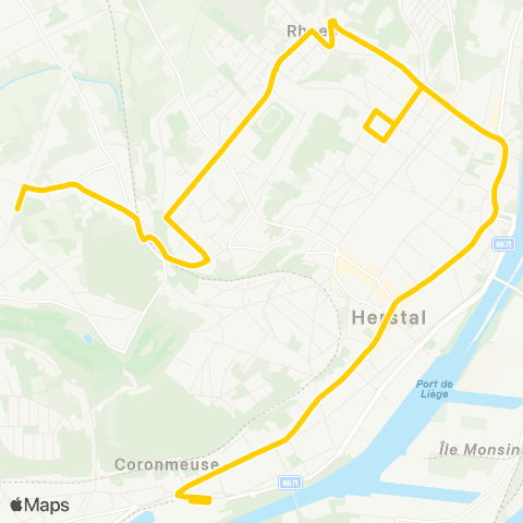 TEC Coronmeuse - Herstal - la Préalle - Bouxthay map