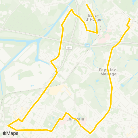 TEC Manage - Jolimont - la Louvière - Bois d'Haine map