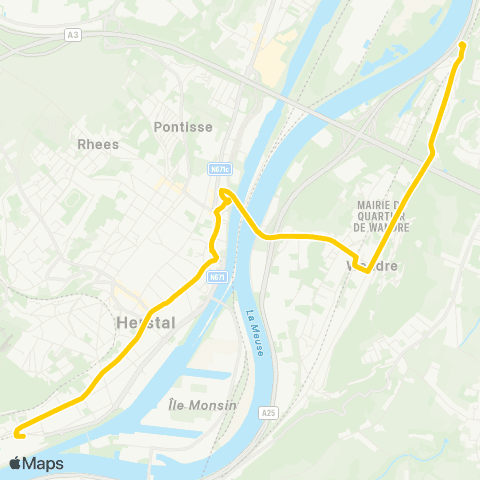 TEC Coronmeuse - Herstal - Wandre - Cheratte map