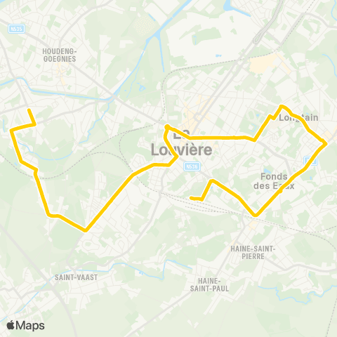 TEC Houdeng - la Louvière Sud map