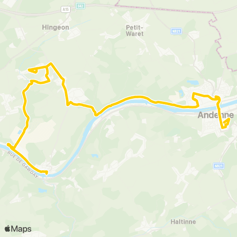 TEC Andenne - Vezin - Marche-les-Dames - Namêche map