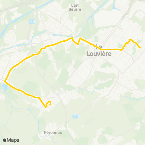 TEC La Louvière - Trivières map