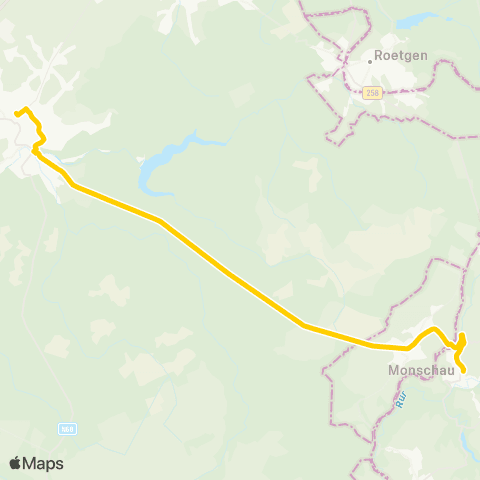 TEC Eupen - Mützenich - Monschau - Kalterherberg map