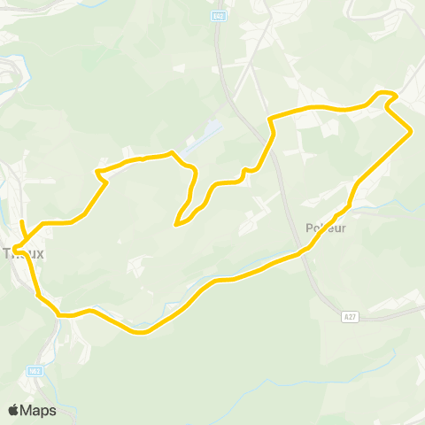 TEC Theux - Oneux - Fays - Jehanster - Polleur - Theux map