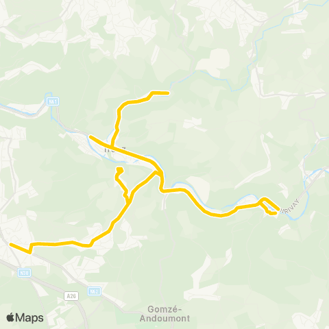 TEC Beaufays - Trooz - Nessonvaux map