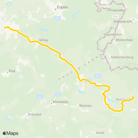 TEC Verviers - Rocherath map