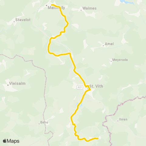 TEC Verviers - Malmedy - Reuland map