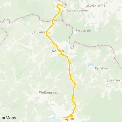 TEC Eupen - Kelmis - Vaals map