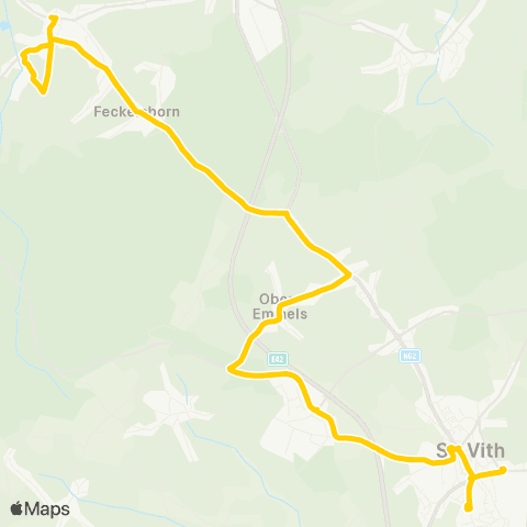 TEC Recht - Nieder-Emmels - St-Vith map