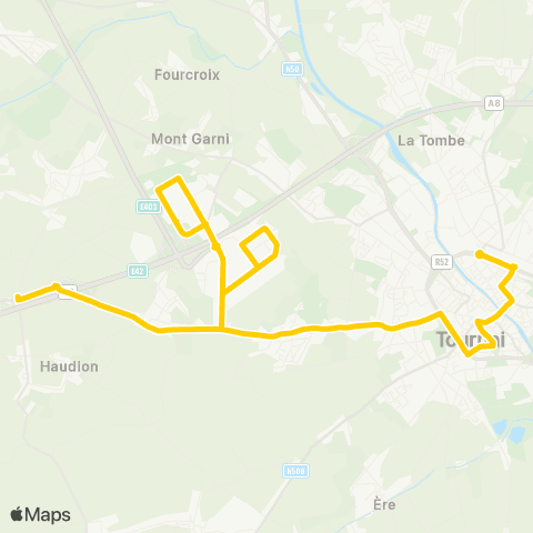 TEC Tournai - Baisieux map