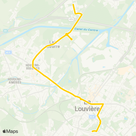 TEC La Louvière Sud - Houdeng (Garocentre) map