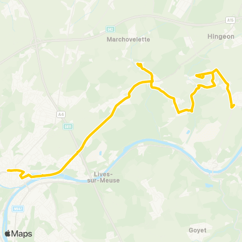 TEC Namur - Gelbressée - Vezin map