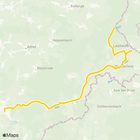 TEC Vielsalm - St.Vith - Manderfeld - Losheimergraben map
