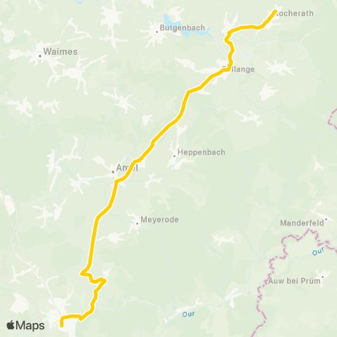 TEC St.Vith - Wallerode - Amel - Büllingen - Rocherath map
