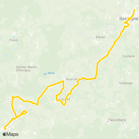 TEC Bastogne - Neufchâteau map