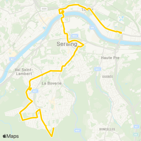 TEC Sclessin - Jemeppe - Bois de l'Abbaye - Beauséjour map