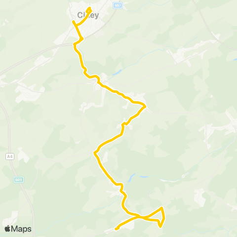 TEC Ciney - Mont-Gauthier map