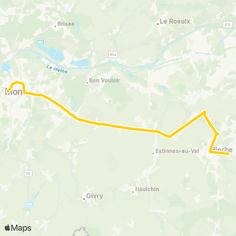 TEC Mons - Binche map