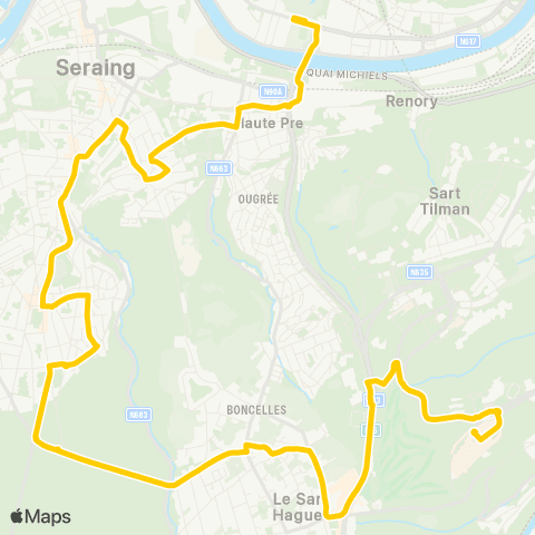 TEC Sclessin - Ougrée - Beauséjour - Sart-Tilman - CHU map