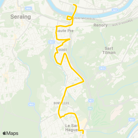 TEC Sclessin - Ougrée - Gros Hêtre - Boncelles map
