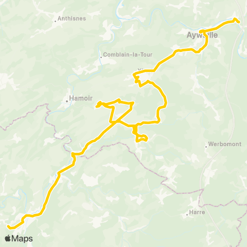 TEC Barvaux - Bomal - Aywaille - la Reid map