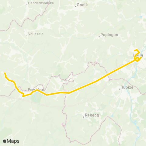 TEC Sint-Pieters-Kapelle - Enghien / Edingen - Halle map