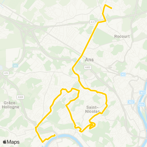 TEC Jemeppe - Montegnée - Tilleur - Ans - Rocourt map