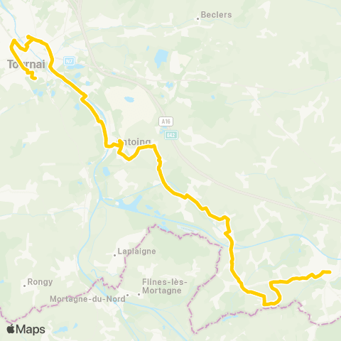 TEC Tournai - Mortagne / Péruwelz map