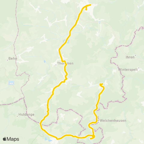 TEC St-Vith - Wemperhardt - Ouren - Reuland map