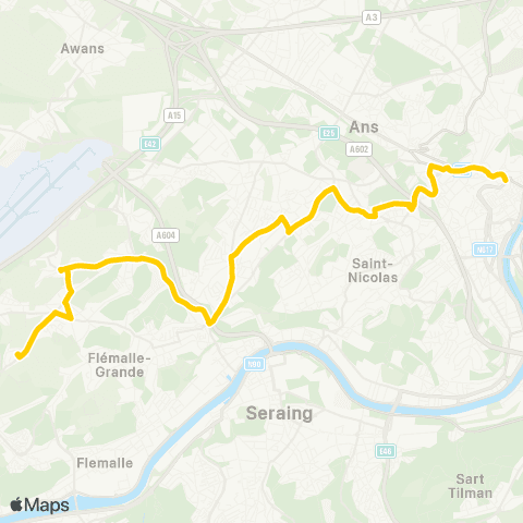 TEC St-Lambert - Montegnée - Grâce-Hollogne - Mons map