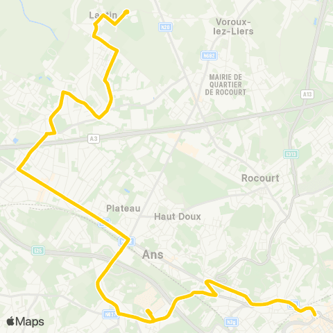 TEC St-Lambert - Montlégia - Ans - Alleur - Lantin map