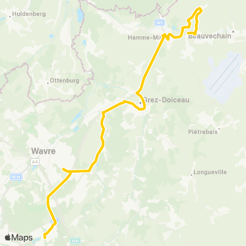 TEC Mille - Hamme-Mille - Grez - Lln map