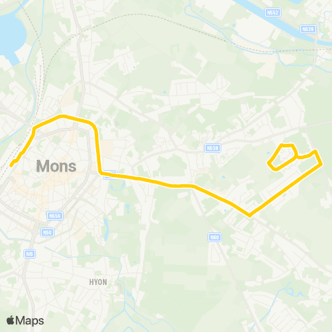 TEC Desserte Urbaine de Mons map